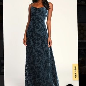 Lulu’s Romance in the Making Slate Blue Maxi Dress